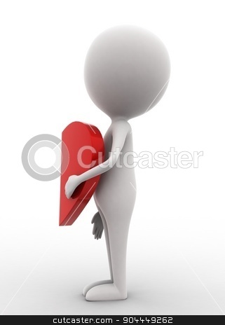 To use this stock image in your creative project, please select the size you need over to the right and click the "Add to Cart" button.
Your downloaded image will come with the Cutcaster watermark removed so don’t worry about the watermark you see on this page. 3d man holding half heart concept stock photo, 3d man holding half heart concept on white isolated background , side angle view by 3dlabs