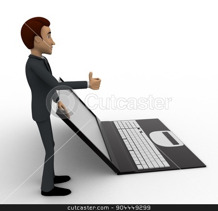 To use this stock image in your creative project, please select the size you need over to the right and click the "Add to Cart" button.
Your downloaded image will come with the Cutcaster watermark removed so don’t worry about the watermark you see on this page. 3d man standing with laptop concept stock photo, 3d man standing with laptop concept on white background, side angle view by 3dlabs