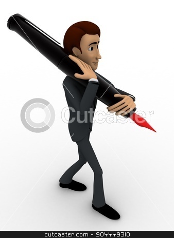 To use this stock image in your creative project, please select the size you need over to the right and click the "Add to Cart" button.
Your downloaded image will come with the Cutcaster watermark removed so don’t worry about the watermark you see on this page. 3d man carrying ink pen on shoulder with red knob concept stock photo, 3d man carrying ink pen on shoulder with red knob concept on white background, front angle view by 3dlabs