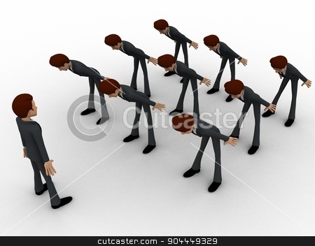 To use this stock image in your creative project, please select the size you need over to the right and click the "Add to Cart" button.
Your downloaded image will come with the Cutcaster watermark removed so don’t worry about the watermark you see on this page. 3d men leaning to boss with respect concept stock photo, 3d men leaning to boss with respect concept on white background, top angle view by 3dlabs