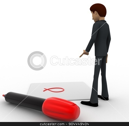 To use this stock image in your creative project, please select the size you need over to the right and click the "Add to Cart" button.
Your downloaded image will come with the Cutcaster watermark removed so don’t worry about the watermark you see on this page. 3d man with red marker pen and cross mark on paper concept stock photo, 3d man with red marker pen and cross mark on paper concept on white background, back angle view by 3dlabs