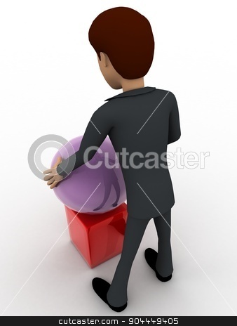 To use this stock image in your creative project, please select the size you need over to the right and click the "Add to Cart" button.
Your downloaded image will come with the Cutcaster watermark removed so don’t worry about the watermark you see on this page. 3d man put ball on cube concept stock photo, 3d man put ball on cube concept on white background, back angle view by 3dlabs