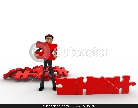 To use this stock image in your creative project, please select the size you need over to the right and click the "Add to Cart" button.
Your downloaded image will come with the Cutcaster watermark removed so don’t worry about the watermark you see on this page. 3d man creating wall with jigsaw puzzle pieces concept stock photo, 3d man creating wall with jigsaw puzzle pieces concept on white background, front angle view by 3dlabs