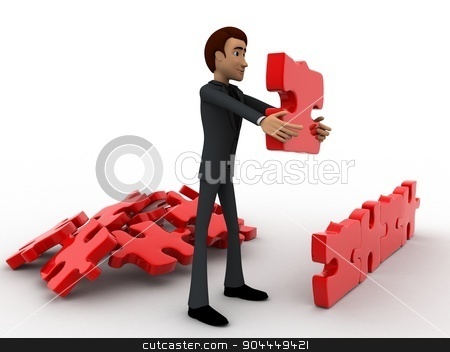To use this stock image in your creative project, please select the size you need over to the right and click the "Add to Cart" button.
Your downloaded image will come with the Cutcaster watermark removed so don’t worry about the watermark you see on this page. 3d man creating wall with jigsaw puzzle pieces concept stock photo, 3d man creating wall with jigsaw puzzle pieces concept on white background, side angle view by 3dlabs