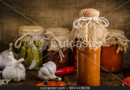 To use this stock image in your creative project, please select the size you need over to the right and click the "Add to Cart" button.
Your downloaded image will come with the Cutcaster watermark removed so don’t worry about the watermark you see on this page. Homemade ketchup stock photo, Homemade ketchup, bio tomatoes from bio garden with little spicy from organic garlic by Peteer
