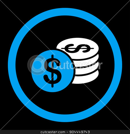 To use this stock image in your creative project, please select the size you need over to the right and click the "Add to Cart" button.
Your downloaded image will come with the Cutcaster watermark removed so don’t worry about the watermark you see on this page. Dollar Coins icon stock vector clipart, Dollar Coins vector icon. This flat rounded symbol uses blue and white colors and isolated on a black background. by ahasoft