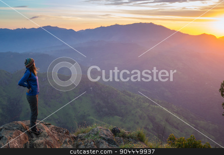 To use this stock image in your creative project, please select the size you need over to the right and click the "Add to Cart" button.
Your downloaded image will come with the Cutcaster watermark removed so don’t worry about the watermark you see on this page. Happy celebrating winning success woman stock photo, Happy celebrating winning success woman at sunset or sunrise standing elated with arms raised up above her head in celebration of having reached mountain top summit goal during hiking travel trek. by Vassiliy Kochetkov
