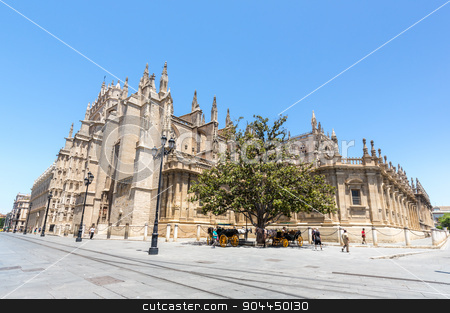To use this stock image in your creative project, please select the size you need over to the right and click the "Add to Cart" button.
Your downloaded image will come with the Cutcaster watermark removed so don’t worry about the watermark you see on this page. The Seville Cathedral stock photo, The Cathedral of Saint Mary of the See, Seville Spain by Vichaya Kiatying-Angsulee