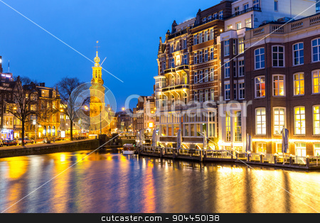 To use this stock image in your creative project, please select the size you need over to the right and click the "Add to Cart" button.
Your downloaded image will come with the Cutcaster watermark removed so don’t worry about the watermark you see on this page. Amsterdam Netherlands stock photo, Munttoren Tower at Muntplein square Amsterdam Netherlands at dusk by Vichaya Kiatying-Angsulee