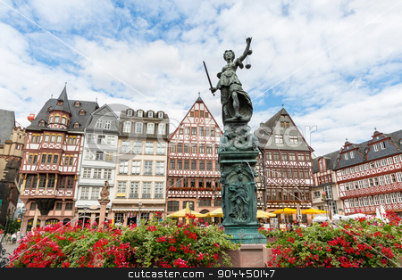 To use this stock image in your creative project, please select the size you need over to the right and click the "Add to Cart" button.
Your downloaded image will come with the Cutcaster watermark removed so don’t worry about the watermark you see on this page. Town square romerberg Frankfurt Germany stock photo, old town square romerberg with Justitia statue in Frankfurt Germany by Vichaya Kiatying-Angsulee