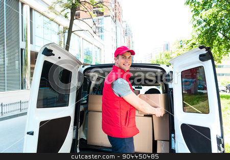 To use this stock image in your creative project, please select the size you need over to the right and click the "Add to Cart" button.
Your downloaded image will come with the Cutcaster watermark removed so don’t worry about the watermark you see on this page. Courier Delivering Package By Van stock photo, Colorful picture of courier delivers package. Courier picking up the parcal from the car and smiling. by Dmytro Sidelnikov