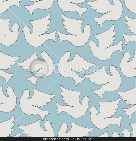 To use this stock image in your creative project, please select the size you need over to the right and click the "Add to Cart" button.
Your downloaded image will come with the Cutcaster watermark removed so don’t worry about the watermark you see on this page. Doves and pigeons seamless pattern stock vector clipart, Doves and pigeons seamless pattern for peace concept and wedding design. Vector by Aleksandra Serova