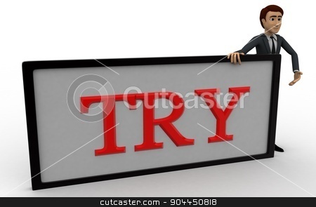 To use this stock image in your creative project, please select the size you need over to the right and click the "Add to Cart" button.
Your downloaded image will come with the Cutcaster watermark removed so don’t worry about the watermark you see on this page. 3d man with try sign borad concept stock photo, 3d man with try sign borad concept on white background, front angle view by 3dlabs