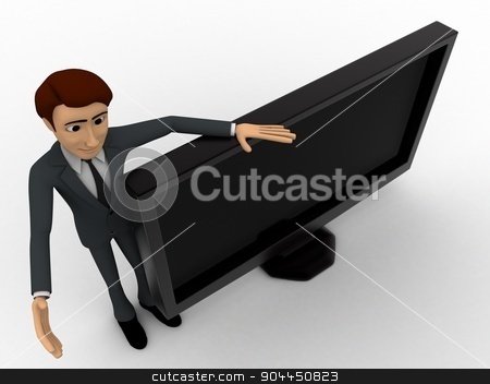 To use this stock image in your creative project, please select the size you need over to the right and click the "Add to Cart" button.
Your downloaded image will come with the Cutcaster watermark removed so don’t worry about the watermark you see on this page. 3d man with tv screen concept stock photo, 3d man with tv screen concept on white background, top angle view by 3dlabs