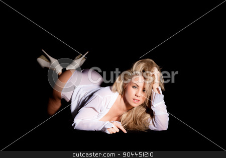 To use this stock image in your creative project, please select the size you need over to the right and click the "Add to Cart" button.
Your downloaded image will come with the Cutcaster watermark removed so don’t worry about the watermark you see on this page. woman laying down with bottom raised stock photo, woman laying down with bottom raised on black background by sijohnsen