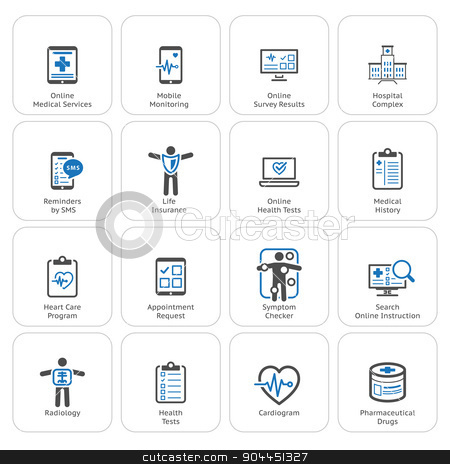 To use this stock image in your creative project, please select the size you need over to the right and click the "Add to Cart" button.
Your downloaded image will come with the Cutcaster watermark removed so don’t worry about the watermark you see on this page. Medical & Health Care Icons Set. Flat Design. stock vector clipart, Medical & Health Care Icons Set. Flat Design. Isolated. by Vadym Nechyporenko