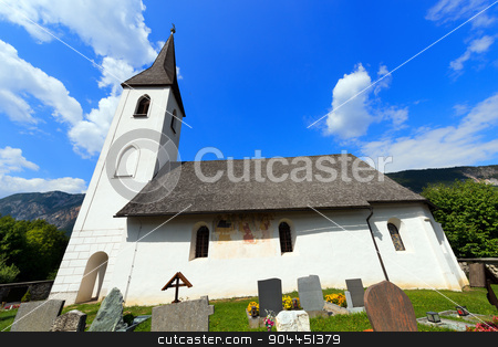 To use this stock image in your creative project, please select the size you need over to the right and click the "Add to Cart" button.
Your downloaded image will come with the Cutcaster watermark removed so don’t worry about the watermark you see on this page. Small Mountain Church - Oberschutt Austria stock photo, Catholic Church in Gothic style with cemetery, dedicated to St. Mary Magdalene in the small village of Oberschutt in Carinthia - Austria by catalby