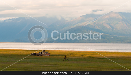 To use this stock image in your creative project, please select the size you need over to the right and click the "Add to Cart" button.
Your downloaded image will come with the Cutcaster watermark removed so don’t worry about the watermark you see on this page. Forgotten Wooden Boat Sits Abandoned Cook Inlet Alaska stock photo, Once a fisherman's dream one day it just flipped and the new permanent moorage is a grassy piece or marsh by Christopher Boswell