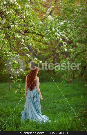 To use this stock image in your creative project, please select the size you need over to the right and click the "Add to Cart" button.
Your downloaded image will come with the Cutcaster watermark removed so don’t worry about the watermark you see on this page. Young beautiful woman in blooming garden stock photo, beautiful young brunette woman standing near the apple tree by Dmytro Buianskyi