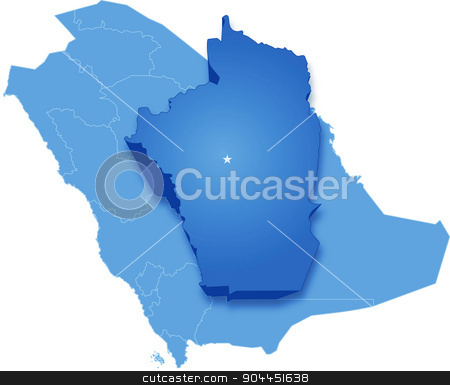 To use this stock image in your creative project, please select the size you need over to the right and click the "Add to Cart" button.
Your downloaded image will come with the Cutcaster watermark removed so don’t worry about the watermark you see on this page. Saudi Arabia, the region Al Riyadh stock vector clipart, Map of Saudi Arabia, the region Al Riyadh is pulled out, isolated on white background by Istanbul2009
