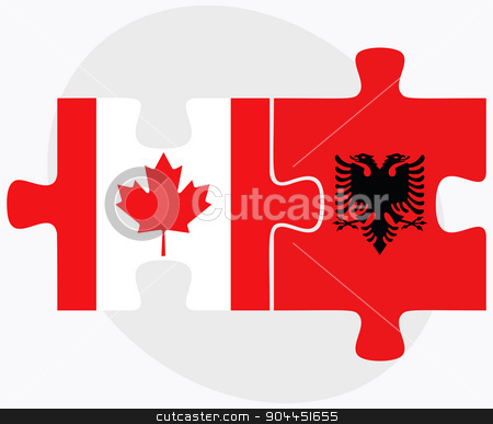 To use this stock image in your creative project, please select the size you need over to the right and click the "Add to Cart" button.
Your downloaded image will come with the Cutcaster watermark removed so don’t worry about the watermark you see on this page. Canada and Albania Flags stock vector clipart, Canada and Albania Flags in puzzle isolated on white background
by Istanbul2009
