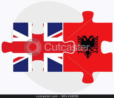 To use this stock image in your creative project, please select the size you need over to the right and click the "Add to Cart" button.
Your downloaded image will come with the Cutcaster watermark removed so don’t worry about the watermark you see on this page. United Kingdom and Albania Flags stock vector clipart, United Kingdom and Albania Flags in puzzle isolated on white background
by Istanbul2009