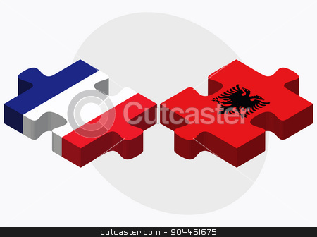 To use this stock image in your creative project, please select the size you need over to the right and click the "Add to Cart" button.
Your downloaded image will come with the Cutcaster watermark removed so don’t worry about the watermark you see on this page. France and Albania Flags stock vector clipart, France and Albania Flags in puzzle isolated on white background
by Istanbul2009