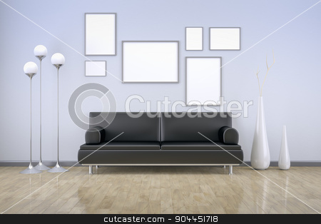 To use this stock image in your creative project, please select the size you need over to the right and click the "Add to Cart" button.
Your downloaded image will come with the Cutcaster watermark removed so don’t worry about the watermark you see on this page. blue room with a sofa stock photo, A blue room with a sofa and background for your own content by Markus Gann