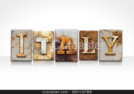 To use this stock image in your creative project, please select the size you need over to the right and click the "Add to Cart" button.
Your downloaded image will come with the Cutcaster watermark removed so don’t worry about the watermark you see on this page. Italy Letterpress Concept Isolated on White stock photo, The word