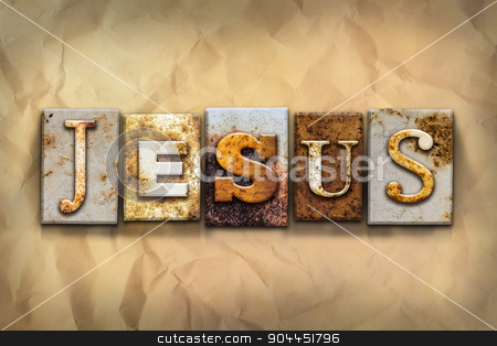 To use this stock image in your creative project, please select the size you need over to the right and click the "Add to Cart" button.
Your downloaded image will come with the Cutcaster watermark removed so don’t worry about the watermark you see on this page. Jesus Concept Rusted Metal Type stock photo, The name