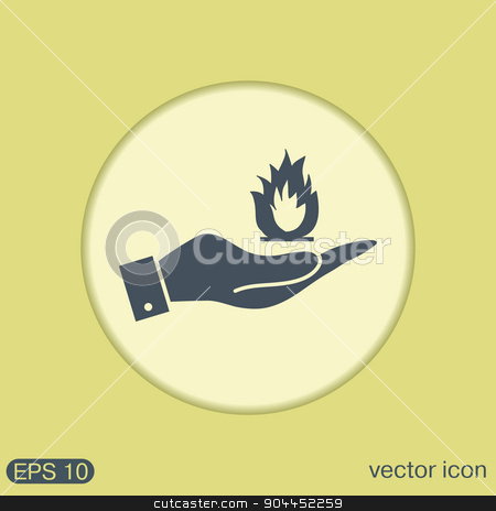 To use this stock image in your creative project, please select the size you need over to the right and click the "Add to Cart" button.
Your downloaded image will come with the Cutcaster watermark removed so don’t worry about the watermark you see on this page. hand holding a fire sign. stock vector clipart, hand holding a fire icon. by LittleCuckoo