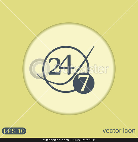 To use this stock image in your creative project, please select the size you need over to the right and click the "Add to Cart" button.
Your downloaded image will come with the Cutcaster watermark removed so don’t worry about the watermark you see on this page. character 24 7. open 24 hours a day and 7 days a week icons stock vector clipart, 24 7 icon. open 24 hours a day and 7 days a week icons by LittleCuckoo
