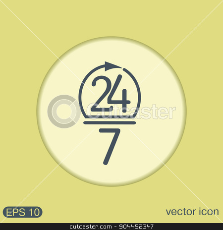 To use this stock image in your creative project, please select the size you need over to the right and click the "Add to Cart" button.
Your downloaded image will come with the Cutcaster watermark removed so don’t worry about the watermark you see on this page. character 24 7. open 24 hours a day and 7 days a week icons stock vector clipart, 24 7 icon. open 24 hours a day and 7 days a week icons by LittleCuckoo