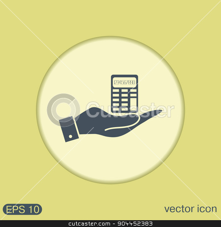 To use this stock image in your creative project, please select the size you need over to the right and click the "Add to Cart" button.
Your downloaded image will come with the Cutcaster watermark removed so don’t worry about the watermark you see on this page. hand holding a calculator stock vector clipart, hand holding a calculator. office sign by LittleCuckoo