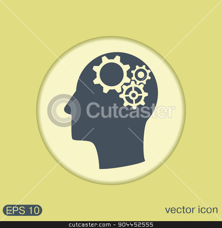To use this stock image in your creative project, please select the size you need over to the right and click the "Add to Cart" button.
Your downloaded image will come with the Cutcaster watermark removed so don’t worry about the watermark you see on this page. Vector Icon head think silhoutte vector man and his mind about symbol settings. cogwheel, icon setting and repair stock vector clipart, symbol settings. cogwheel, icon setting and repair by LittleCuckoo