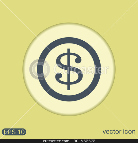 To use this stock image in your creative project, please select the size you need over to the right and click the "Add to Cart" button.
Your downloaded image will come with the Cutcaster watermark removed so don’t worry about the watermark you see on this page. Dollar coin. symbol of money stock vector clipart, Dollar coin. symbol of money by LittleCuckoo