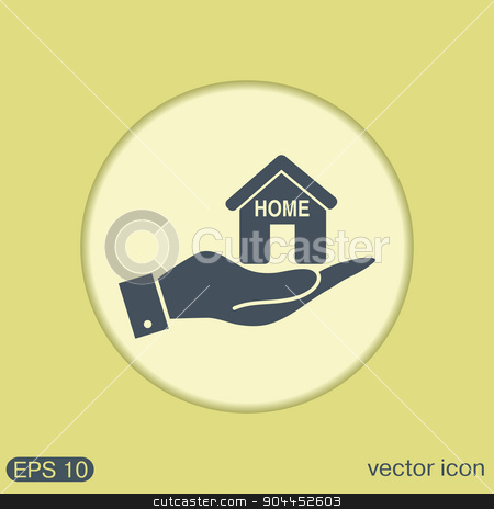 To use this stock image in your creative project, please select the size you need over to the right and click the "Add to Cart" button.
Your downloaded image will come with the Cutcaster watermark removed so don’t worry about the watermark you see on this page. hand holding a House icon. Home sign stock vector clipart, hand holding a House icon. Home sign by LittleCuckoo