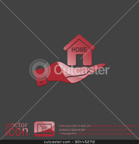To use this stock image in your creative project, please select the size you need over to the right and click the "Add to Cart" button.
Your downloaded image will come with the Cutcaster watermark removed so don’t worry about the watermark you see on this page. hand holding a House icon. Home sign stock vector clipart, hand holding a House icon. Home sign by LittleCuckoo