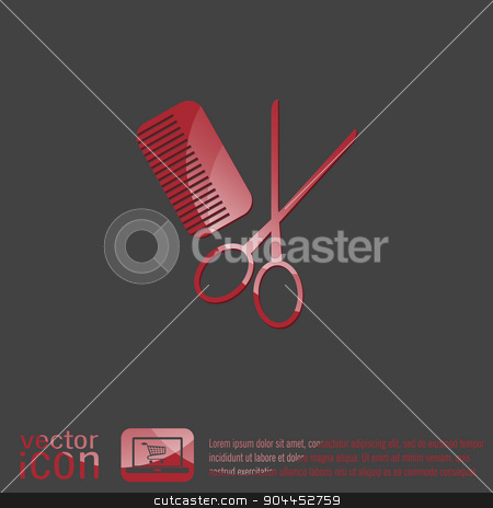 To use this stock image in your creative project, please select the size you need over to the right and click the "Add to Cart" button.
Your downloaded image will come with the Cutcaster watermark removed so don’t worry about the watermark you see on this page. comb, scissors. barbershop. symbol of hair and beauty salon stock vector clipart, comb and scissors. barbershop. symbol of hair and beauty salon by LittleCuckoo