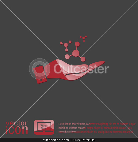 To use this stock image in your creative project, please select the size you need over to the right and click the "Add to Cart" button.
Your downloaded image will come with the Cutcaster watermark removed so don’t worry about the watermark you see on this page. hand holding the atom, molecule. stock vector clipart, hand holding the atom, molecule. the symbol of physics and chemistry. symbol icon of physics or chemistry . the study of science by LittleCuckoo