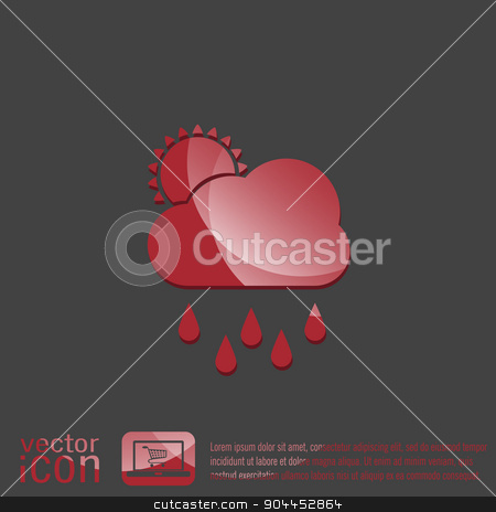 To use this stock image in your creative project, please select the size you need over to the right and click the "Add to Cart" button.
Your downloaded image will come with the Cutcaster watermark removed so don’t worry about the watermark you see on this page. weather icon. sun behind the cloud with rain. stock vector clipart, weather icon. sun behind the cloud with rain by LittleCuckoo