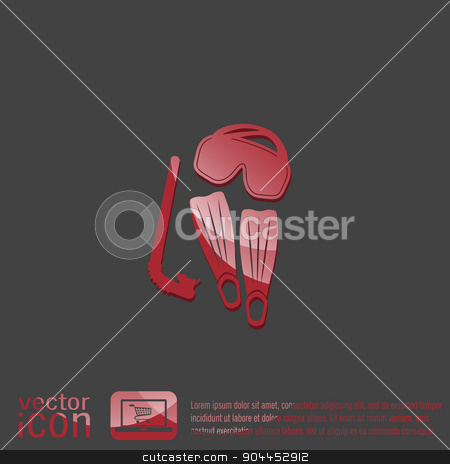 To use this stock image in your creative project, please select the size you need over to the right and click the "Add to Cart" button.
Your downloaded image will come with the Cutcaster watermark removed so don’t worry about the watermark you see on this page. diving mask, fins and snorkel. diving symbol. sea holiday icon stock vector clipart, diving mask, fins and snorkel. diving symbol. sea holiday icon by LittleCuckoo