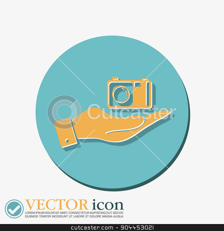 To use this stock image in your creative project, please select the size you need over to the right and click the "Add to Cart" button.
Your downloaded image will come with the Cutcaster watermark removed so don’t worry about the watermark you see on this page. hand holding a photo camera stock vector clipart, hand holding a photo camera by LittleCuckoo