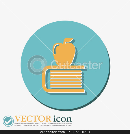 To use this stock image in your creative project, please select the size you need over to the right and click the "Add to Cart" button.
Your downloaded image will come with the Cutcaster watermark removed so don’t worry about the watermark you see on this page. Book with apple icon. Education sign stock vector clipart, Books tower with apple icon. Education sign by LittleCuckoo