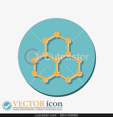To use this stock image in your creative project, please select the size you need over to the right and click the "Add to Cart" button.
Your downloaded image will come with the Cutcaster watermark removed so don’t worry about the watermark you see on this page. Chemical compound. Symbol chemistry. Icon science stock vector clipart, Chemical compound. Symbol chemistry. Icon science by LittleCuckoo