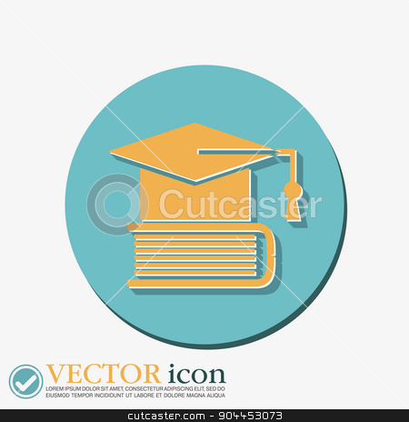 To use this stock image in your creative project, please select the size you need over to the right and click the "Add to Cart" button.
Your downloaded image will come with the Cutcaster watermark removed so don’t worry about the watermark you see on this page. Graduate hat on the book. icon teachings. stock vector clipart, Graduate hat on the book. icon teachings. symbol of knowledge, college or high school by LittleCuckoo