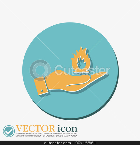 To use this stock image in your creative project, please select the size you need over to the right and click the "Add to Cart" button.
Your downloaded image will come with the Cutcaster watermark removed so don’t worry about the watermark you see on this page. hand holding a fire sign. stock vector clipart, hand holding a fire icon. by LittleCuckoo