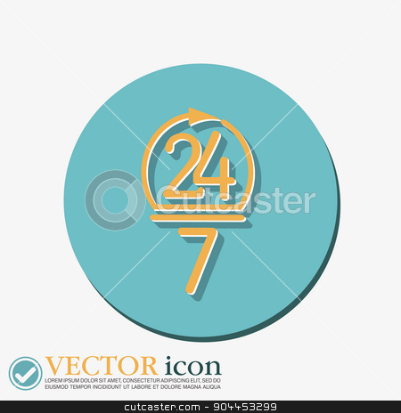 To use this stock image in your creative project, please select the size you need over to the right and click the "Add to Cart" button.
Your downloaded image will come with the Cutcaster watermark removed so don’t worry about the watermark you see on this page. character 24 7. open 24 hours a day and 7 days a week icons stock vector clipart, 24 7 icon. open 24 hours a day and 7 days a week icons by LittleCuckoo