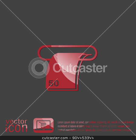 To use this stock image in your creative project, please select the size you need over to the right and click the "Add to Cart" button.
Your downloaded image will come with the Cutcaster watermark removed so don’t worry about the watermark you see on this page. money ATM. symbol issuing or receiving money from an ATM stock vector clipart, money ATM. symbol issuing or receiving money from an ATM. financial icon. money is given. by LittleCuckoo