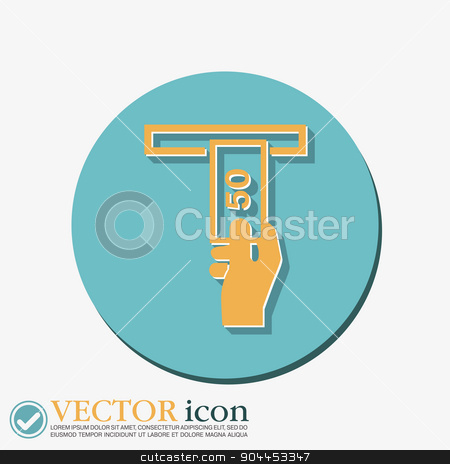 To use this stock image in your creative project, please select the size you need over to the right and click the "Add to Cart" button.
Your downloaded image will come with the Cutcaster watermark removed so don’t worry about the watermark you see on this page. money ATM. symbol issuing or receiving money from an ATM stock vector clipart, money ATM. symbol issuing or receiving money from an ATM. financial icon. money is given. by LittleCuckoo